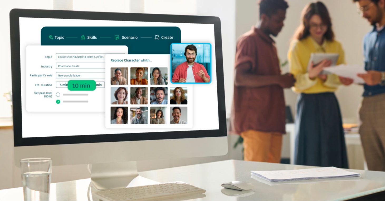 A computer screen showing the process of creating a simulation for learning new skills using the Skillwell Simulate platform