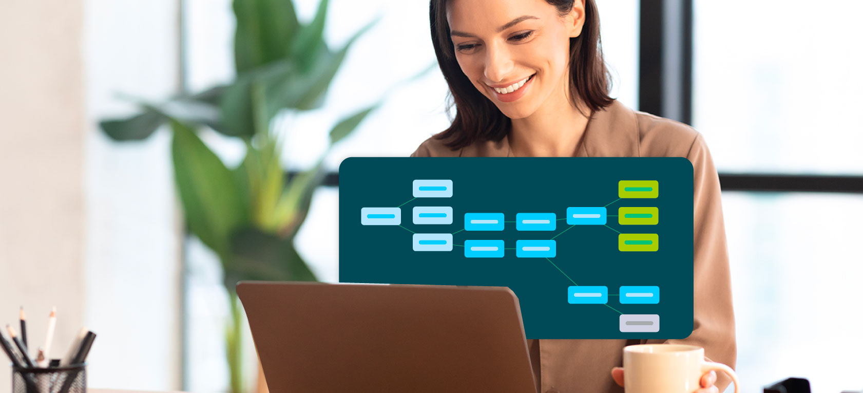 A female HR professional creating a training simulation