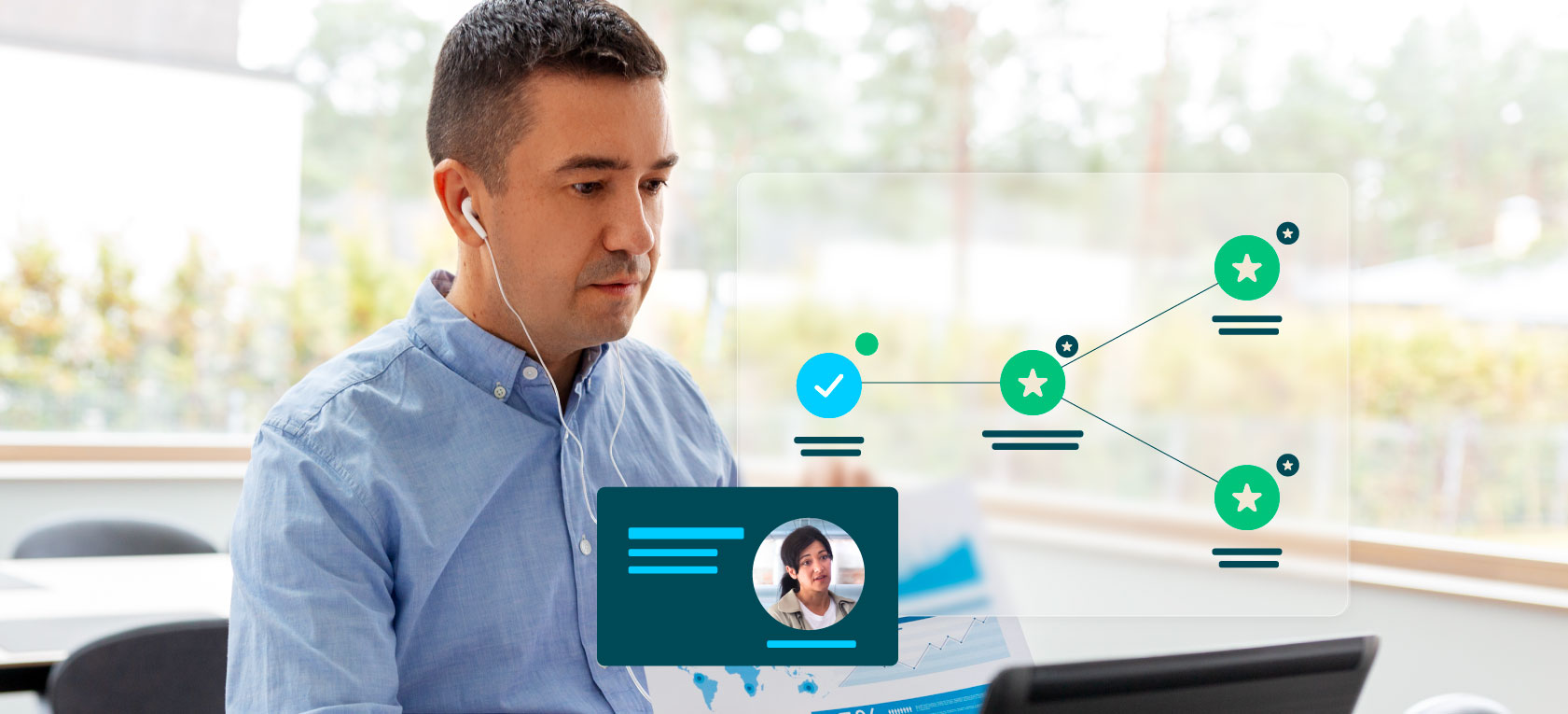 A male professional exploring adaptive learning platforms