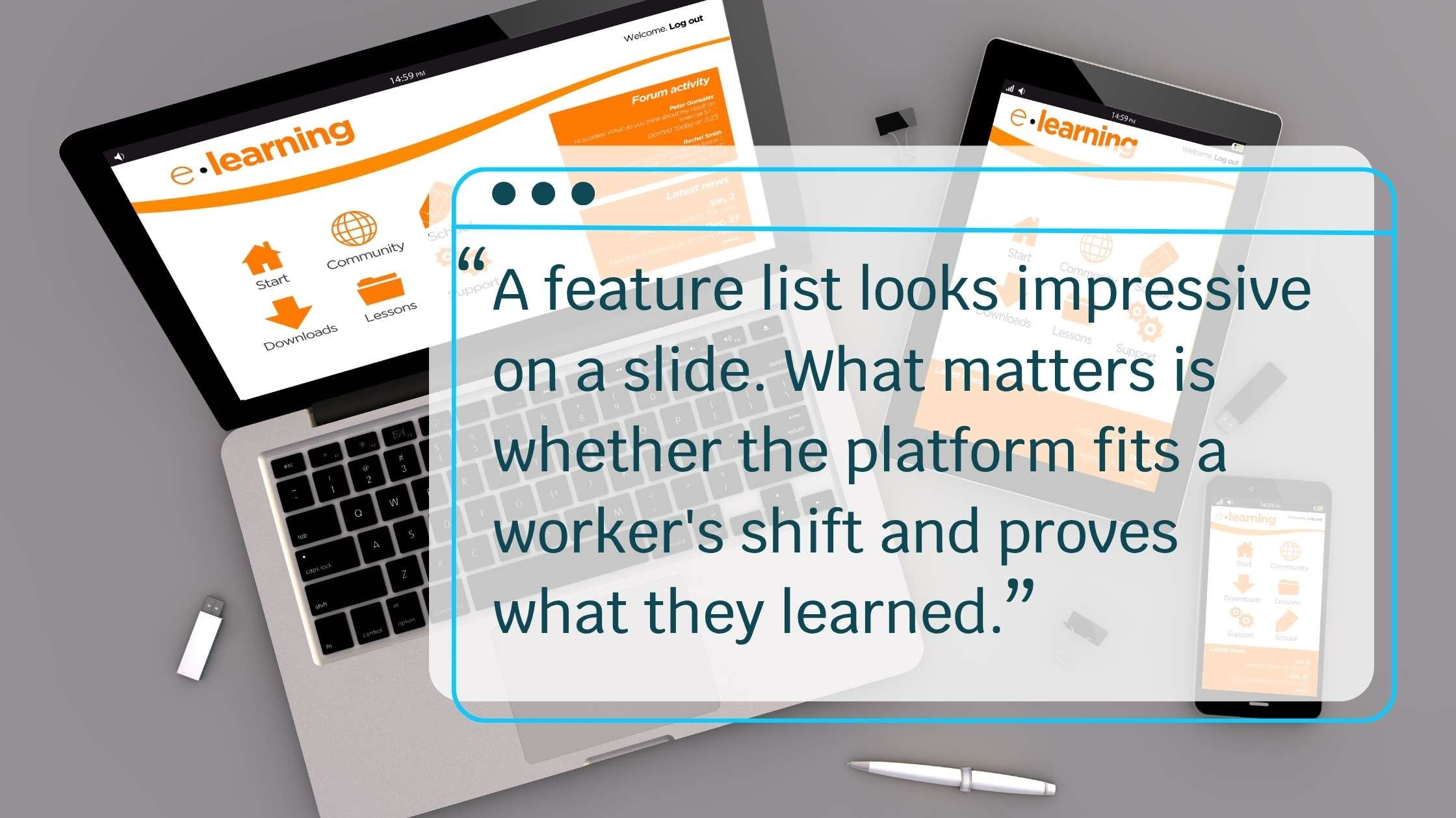 What features should I look for in an online platform specifically designed for frontline worker training