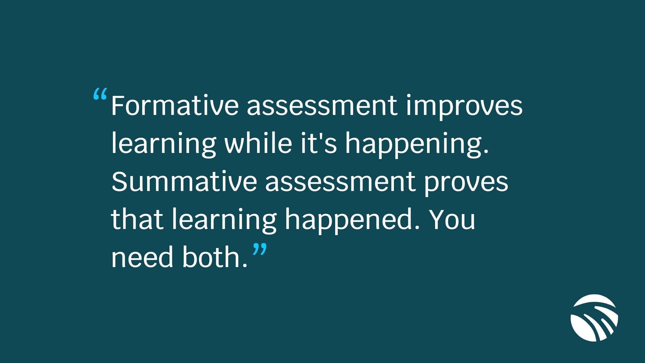 What is a formative vs. summative assessment
