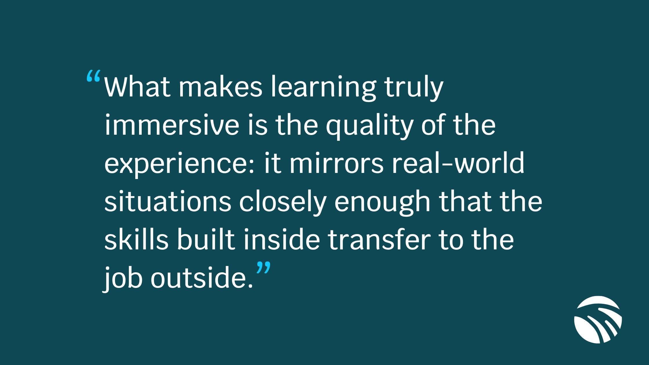 What is the difference between experiential learning and immersive learning