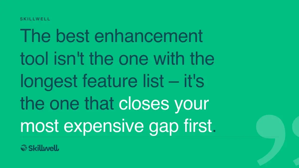 The best enhancement tool isn't the one with the longest feature list – it's the one that closes your most expensive gap first.