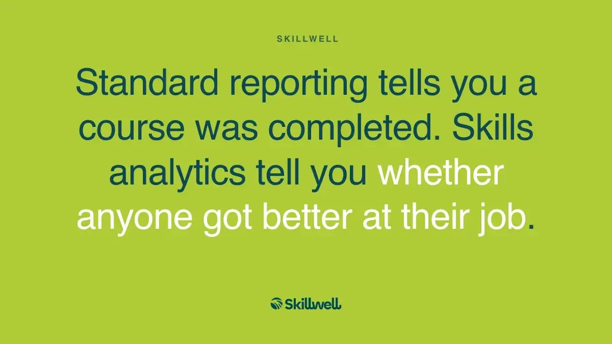 Standard reporting tells you a course was completed. Skills analytics tell you whether anyone got better at their job.