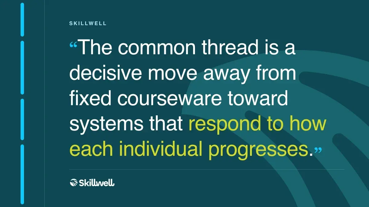 Pull quote: course completions no longer prove training worked. Verified skills data does.