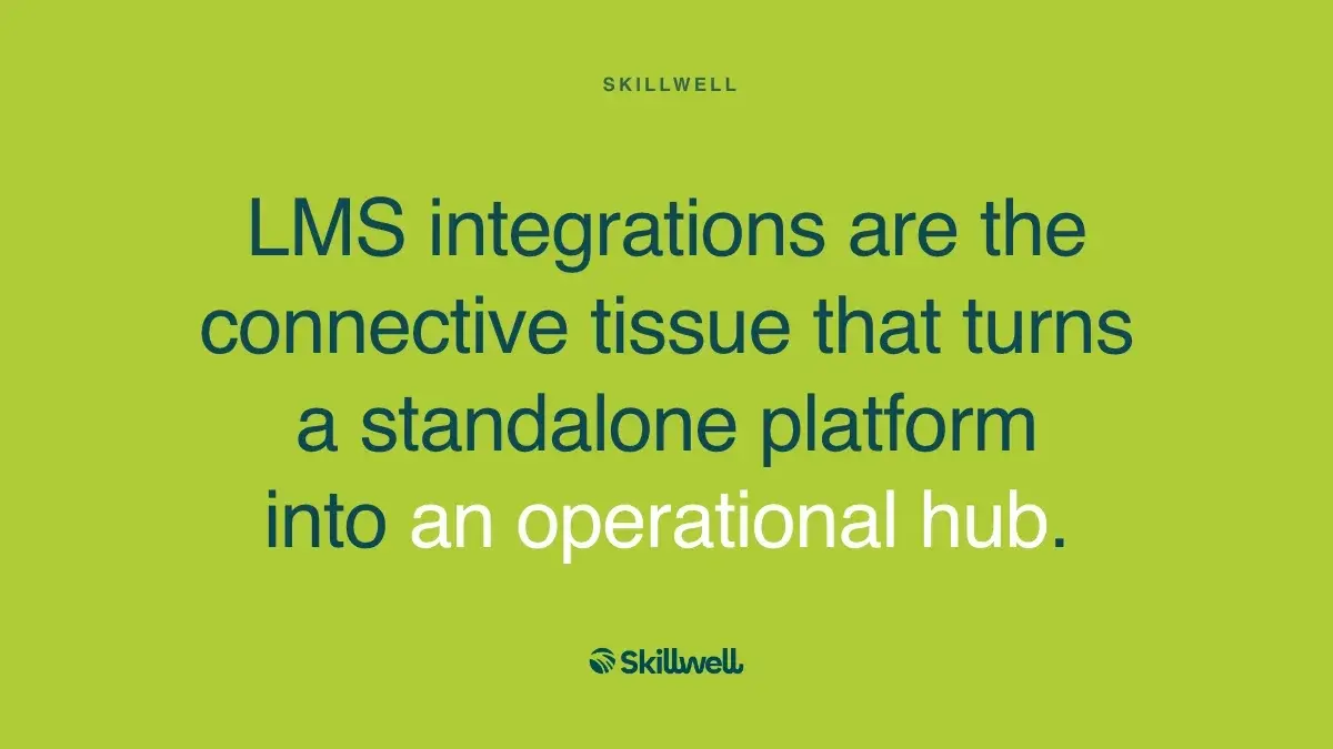 LMS integrations are the connective tissue that turns a standalone platform into an operational hub.